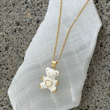 WHITE TEDDY necklace