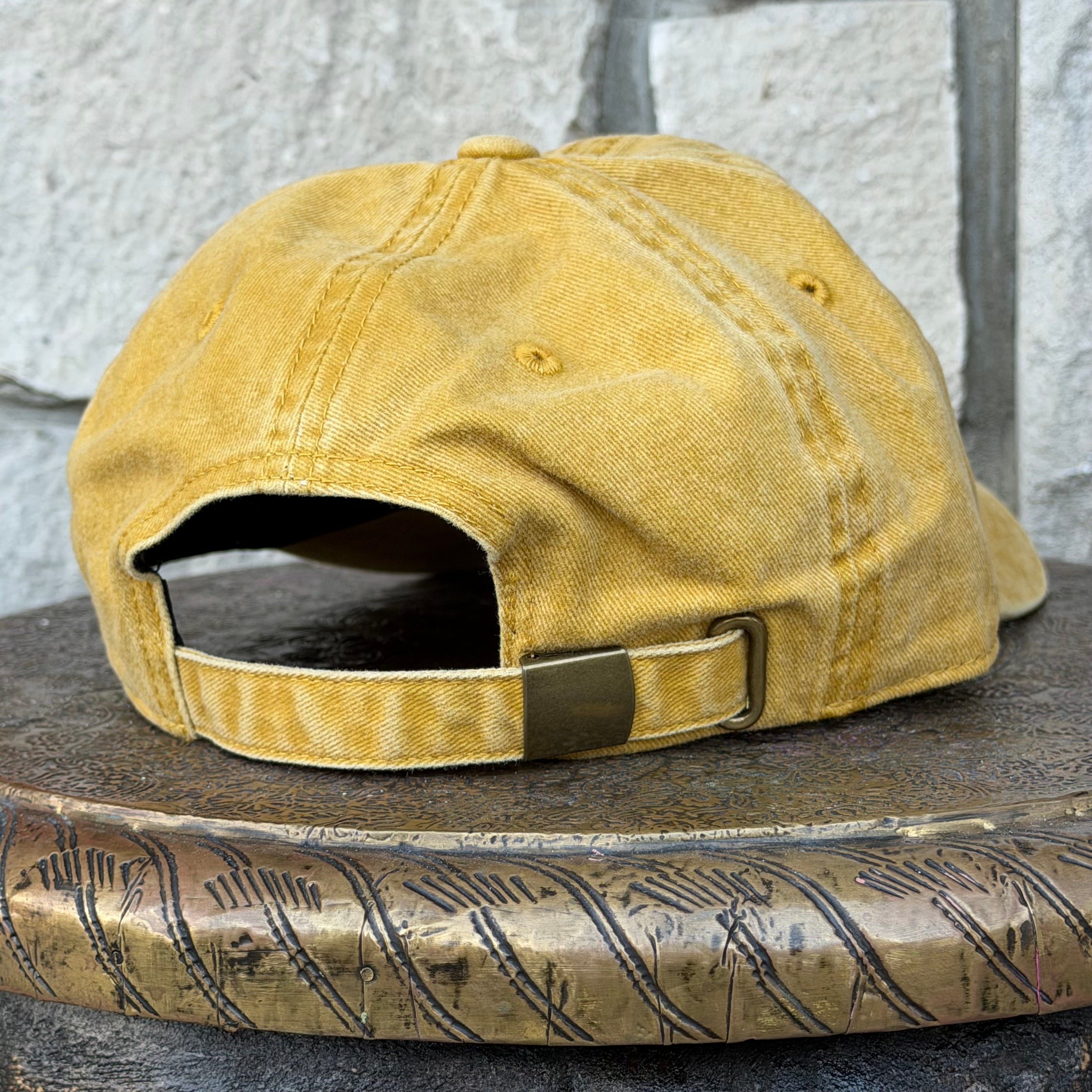 MUSTARD GARMENT-DYED COTTON BASEBALL cap