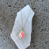 PINK ENAMEL YIN YANG necklace