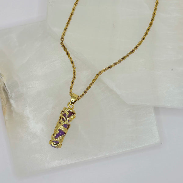 MYSTICAL DRAGON PURPLE JADE necklace