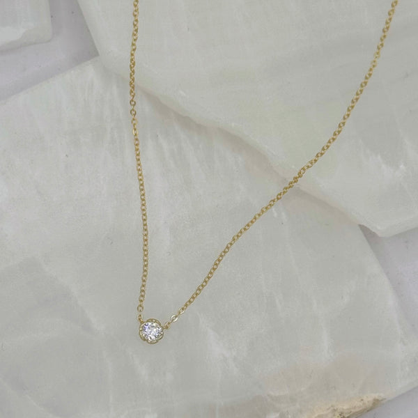 BEZEL CRYSTAL STUD SUPER MINI necklace