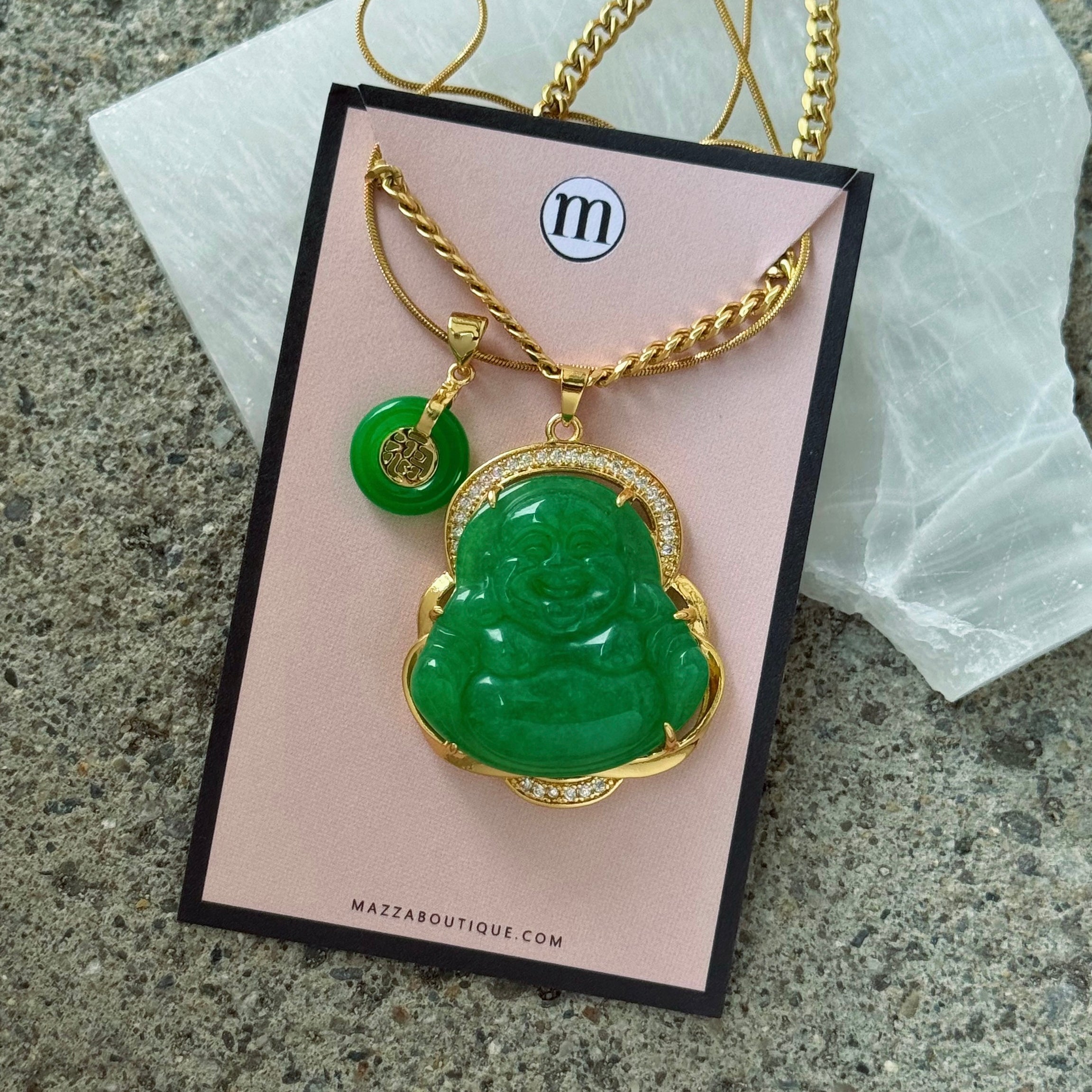 JOYOUS BUDDHA GOOD FORTUNE SUPER MINI GREEN JADE set