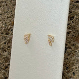 GOLD TRI CRYSTAL STUD earrings