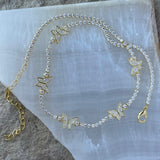 GOLD CRYSTAL BUTTERFLY  CHOKER necklace