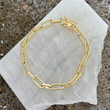 GOLD CRYSTAL CHAIN LINK bracelet