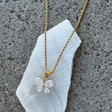 CRYSTAL LUNA BUTTERFLY necklace