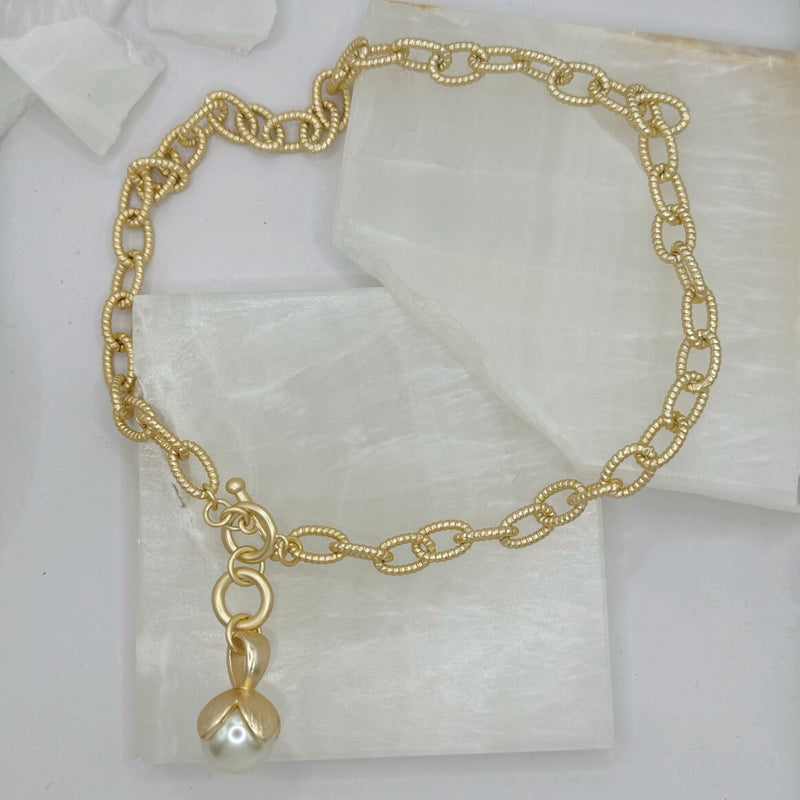 FRANCESCA PEARL CHAIN LINK necklace
