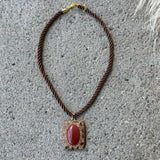 CARNELIAN CELESTE CRYSTAL TWISTED CHORD necklace