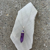 SILVER AMETHYST AMULET necklace