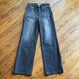 ZARINA HIGH RISE BLACK WIDE TROUSER jeans