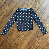 BLACK SHEER POLKA DOT CROPPED top