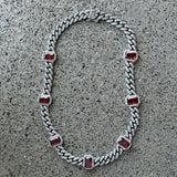 RUBY JEWEL CRYSTAL CUBAN necklace