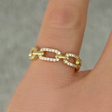 GOLD CRYSTAL CHAIN LINK ring
