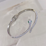 SILVER CRYSTAL SNAKE bangle