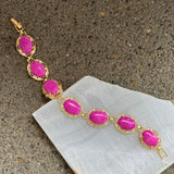 CHUNKY OVAL FUCHSIA JADE bracelet