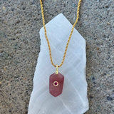 HEXAGON CUT STRAWBERRY QUARTZ necklace