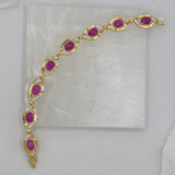 GOLDEN EYE FUCHSIA JADE bracelet