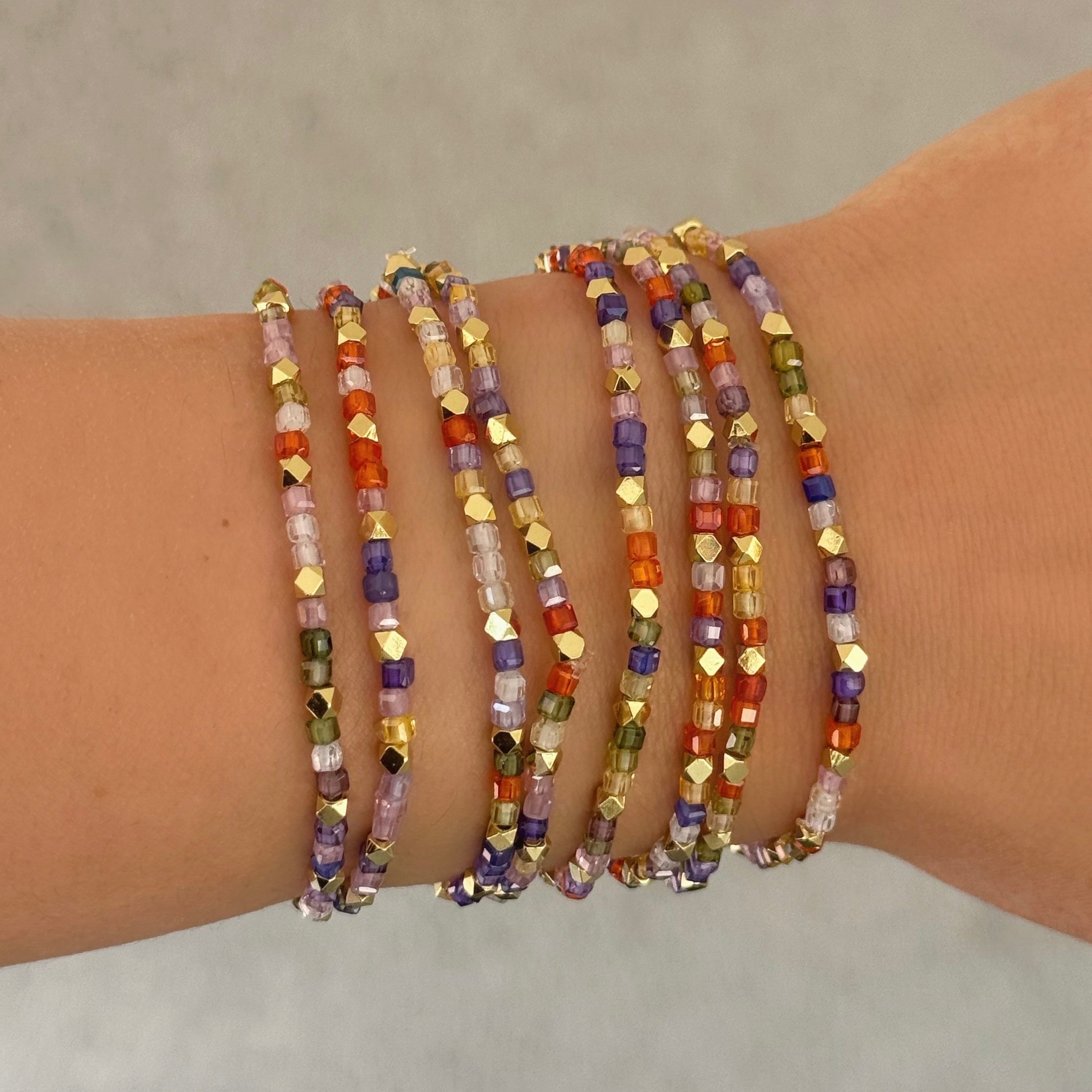 SUNSET MOSAIC DIAMOND CUT BEADED bracelet