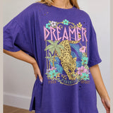 PURPLE DREAMER GRAPHIC OVERSIZED T-SHIRT