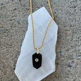 HEXAGON CUT OBSIDIAN necklace