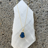 GOLD DARK BLUE BUDDHA SUPER MINI necklace