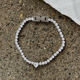 SILVER HEART CRYSTAL STEEL bracelet