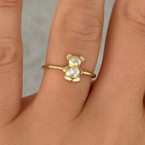 GOLD TEDDY BEAR ring
