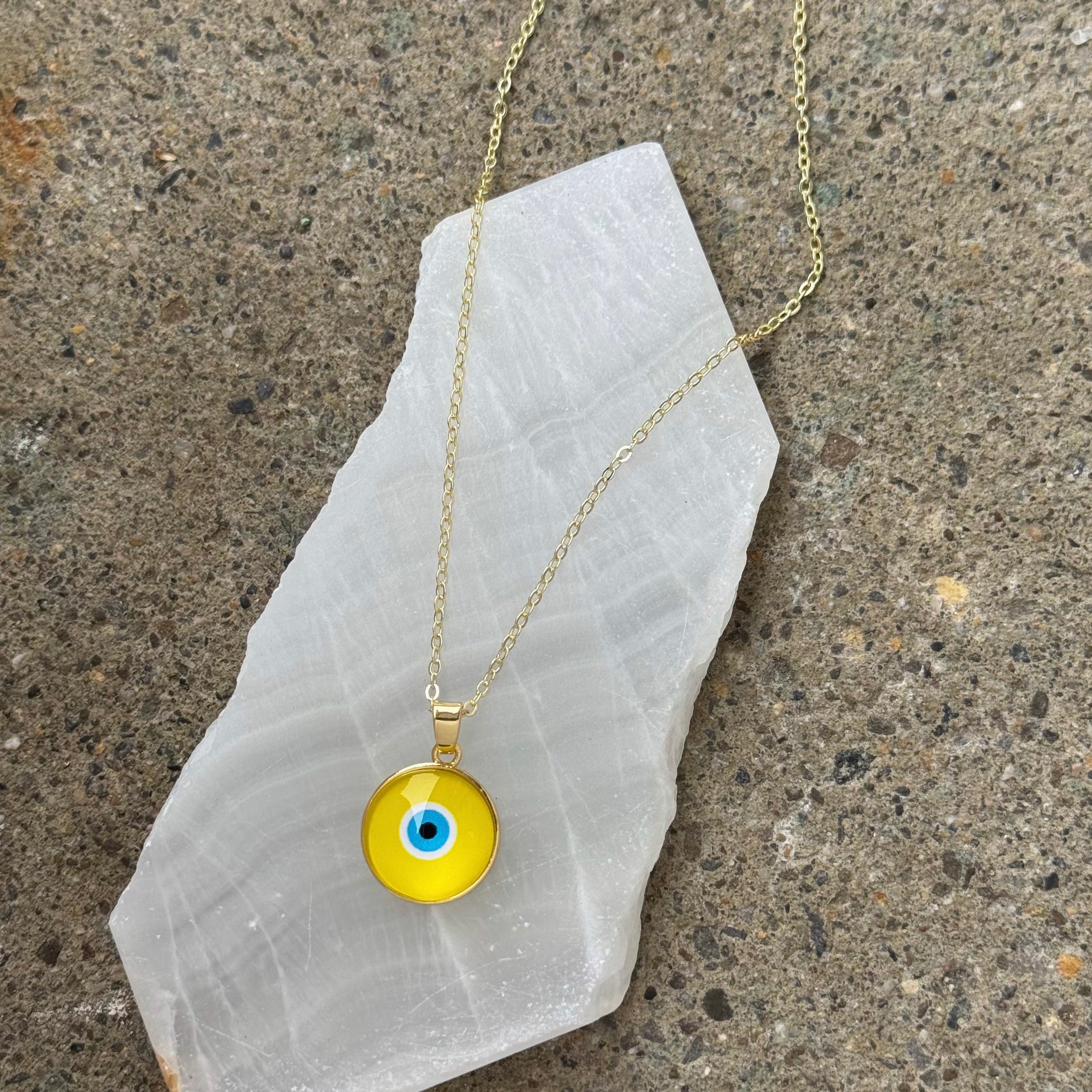YELLOW EVIL EYE necklace