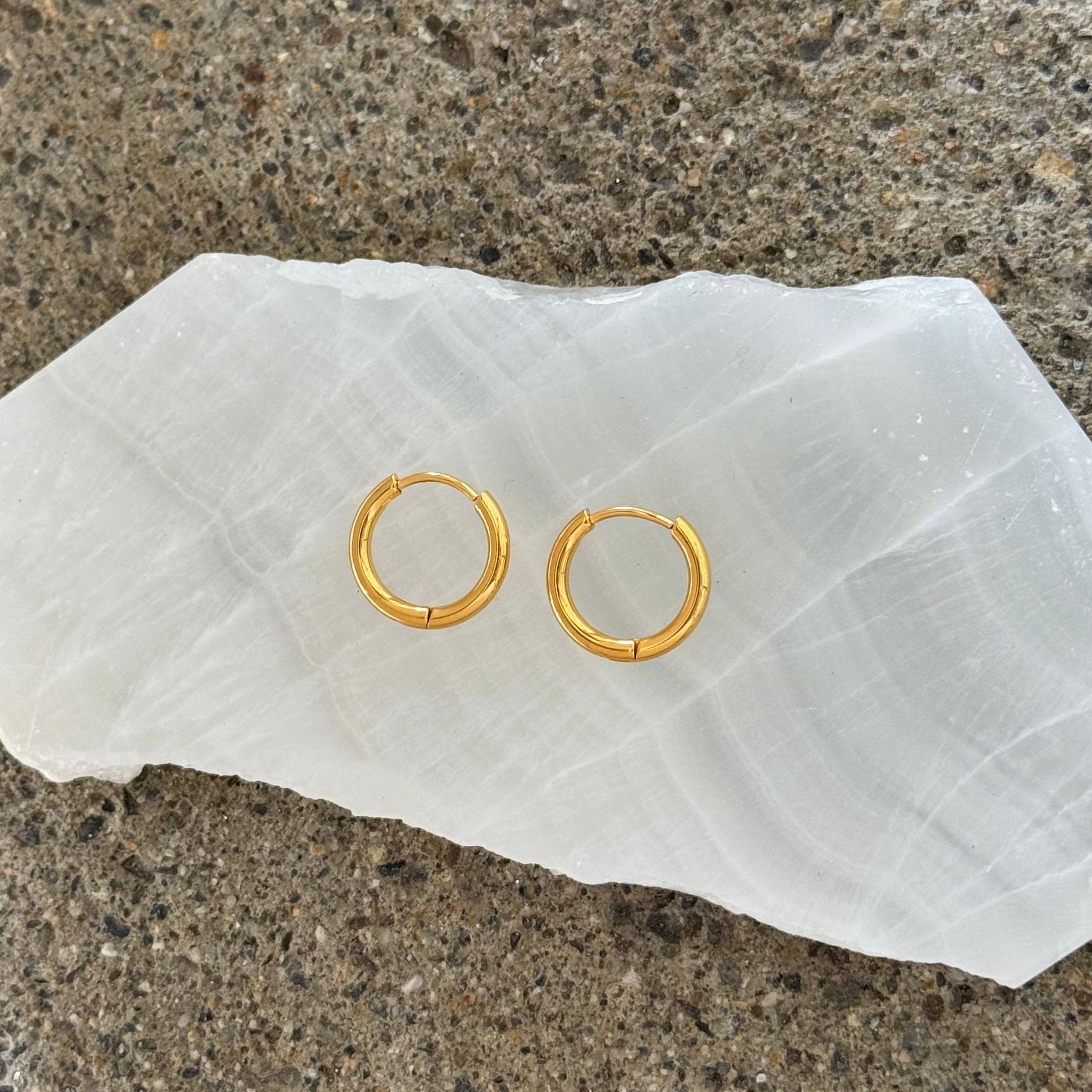 10MM GOLD THIN HOOP earrings