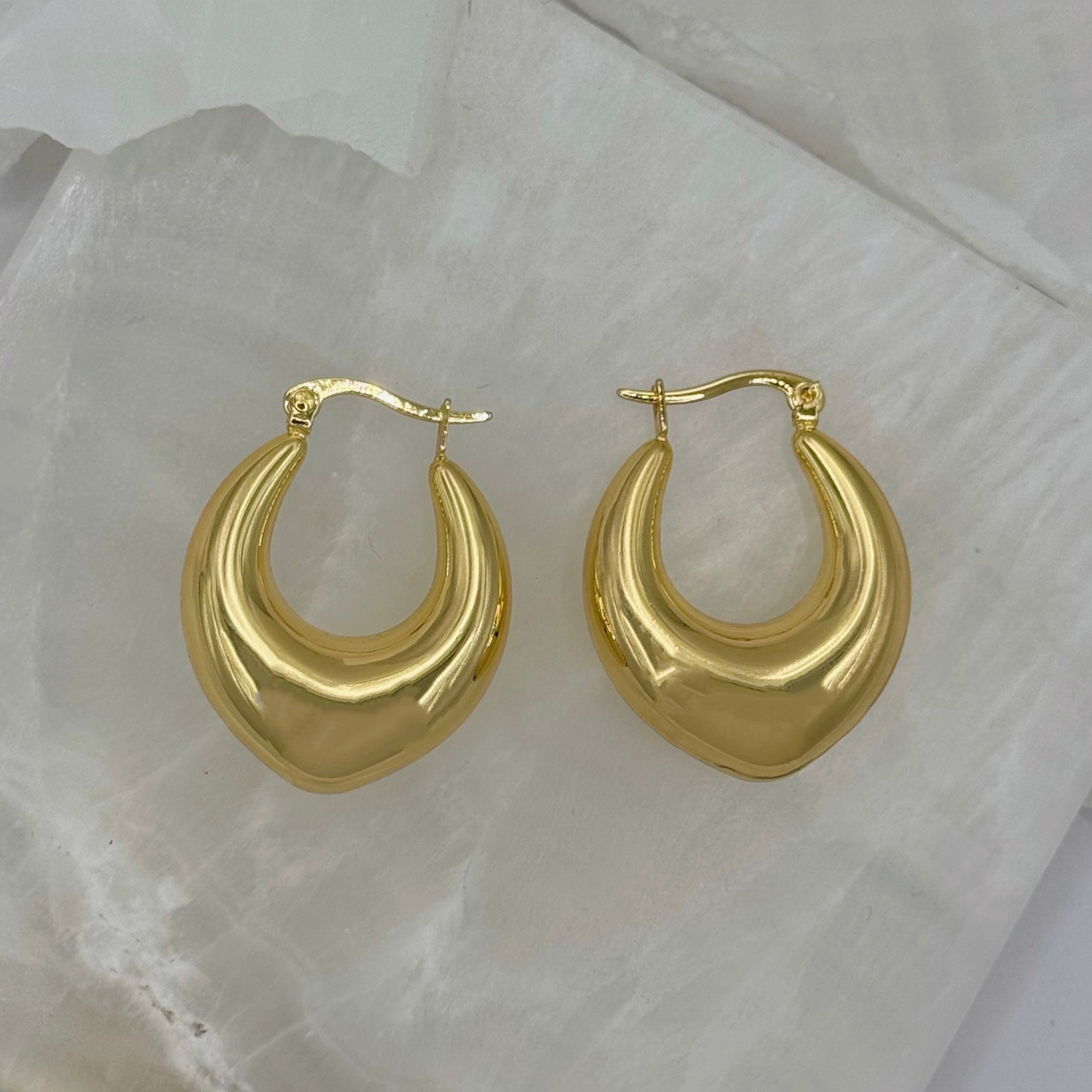 GOLD CELINE TAPERED HOOP earrings