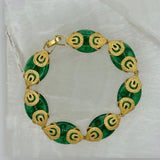 GOLDEN OVAL GREEN JADE bracelet