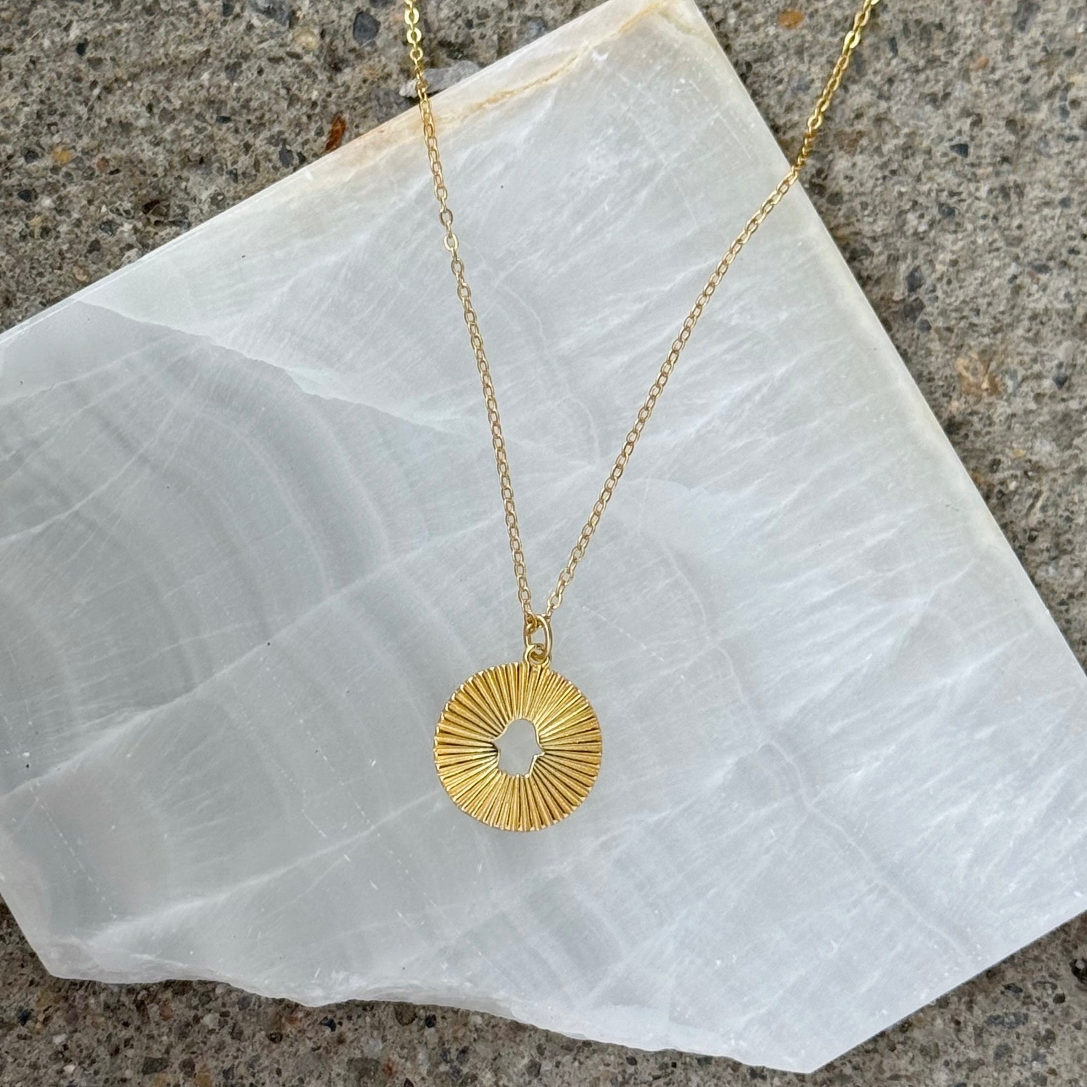 GOLDEN HAMSA MEDALLION MINI necklace