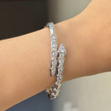 SILVER CRYSTAL SNAKE bangle