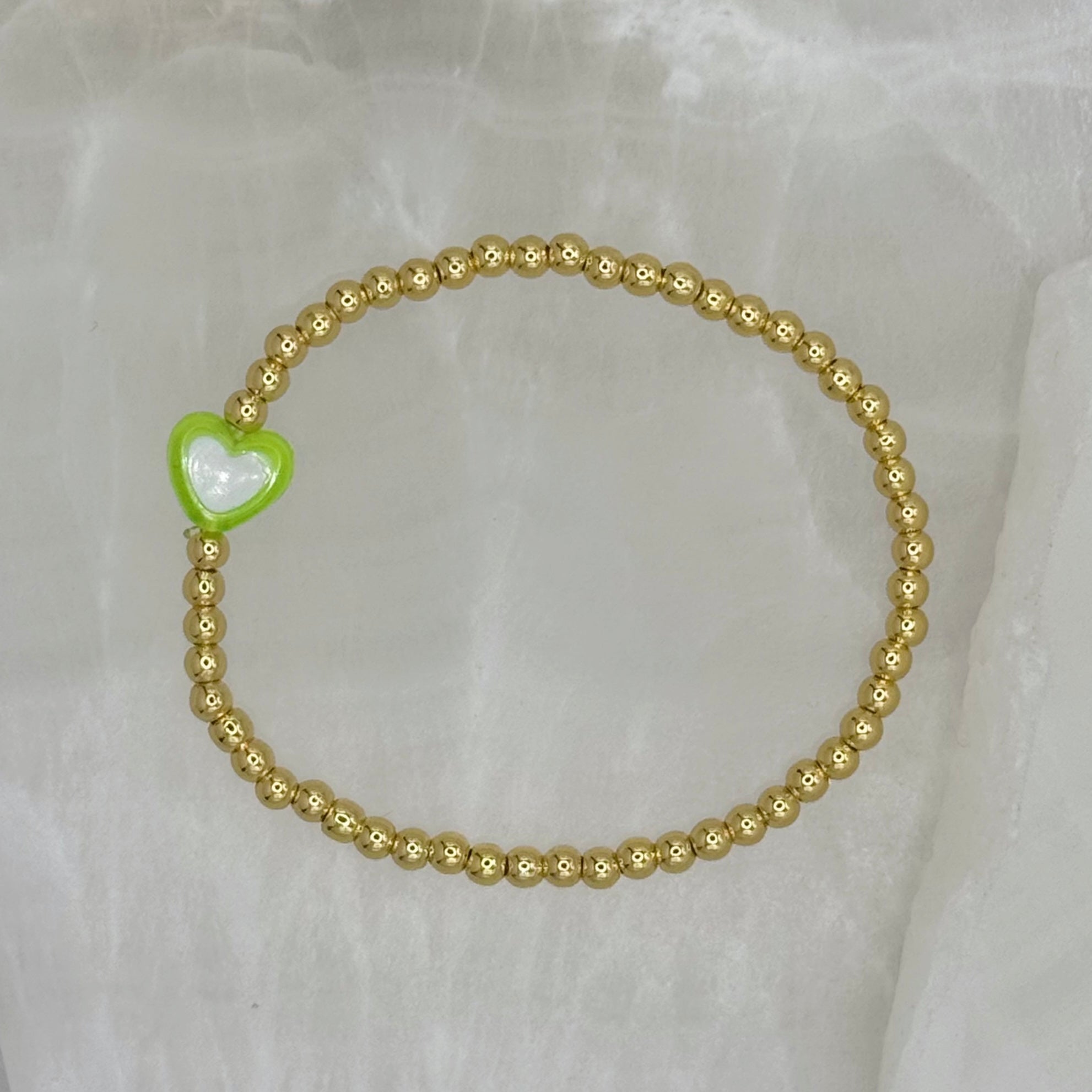 KIDS LIME GREEN GOLD BEADED bracelet