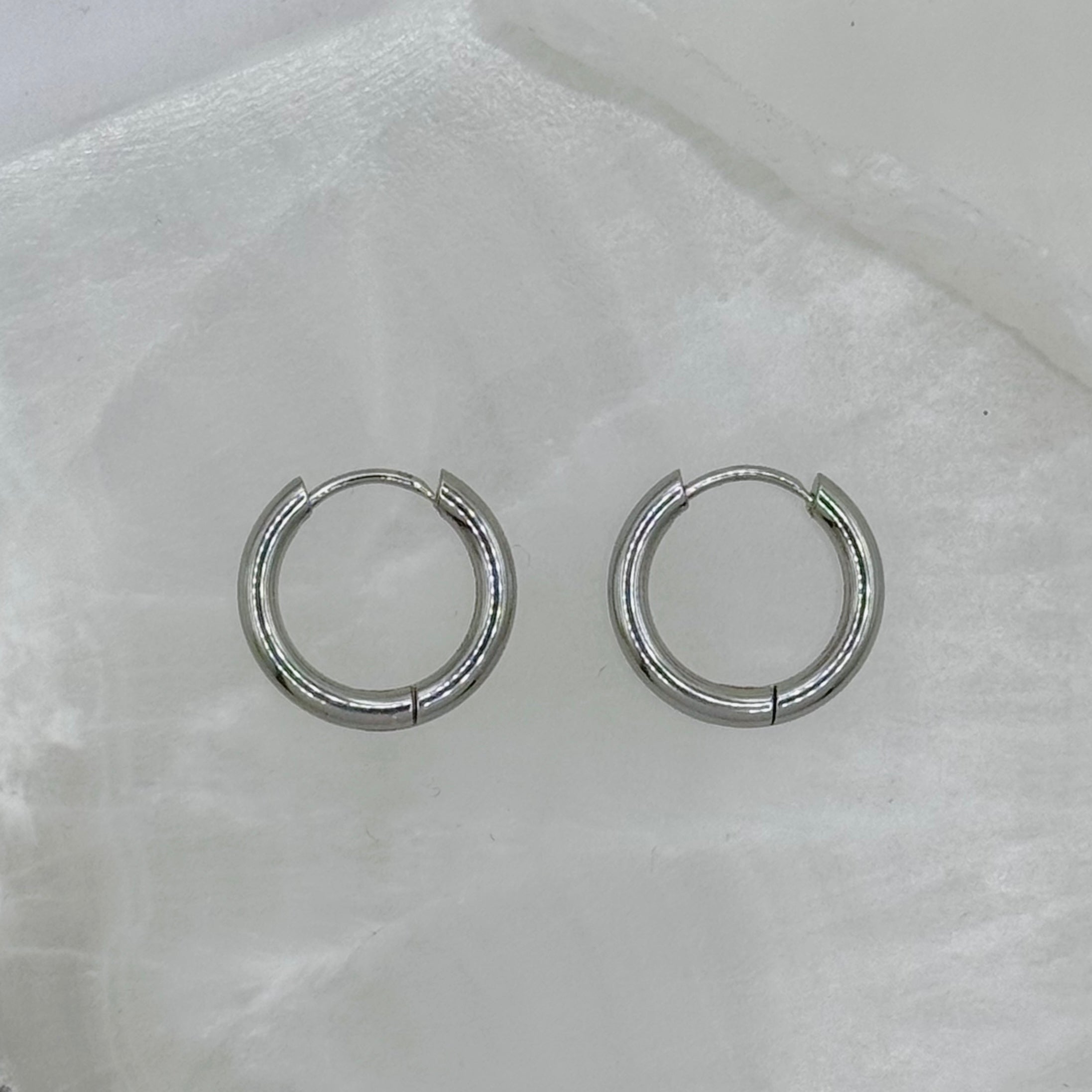 17MM STEEL HOOP earrings