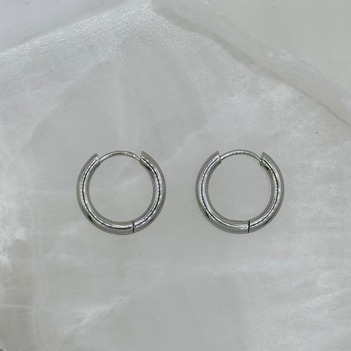 17MM STEEL HOOP earrings