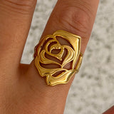 GOLD ROSE STEEL ring