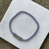 SILVER TENNIS LAVENDER CRYSTAL STEEL bracelet