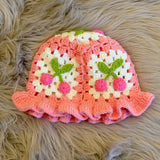 PINK CHERRY KNITTED bucket hat
