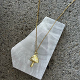 GOLD CRYSTAL MUSHROOM necklace