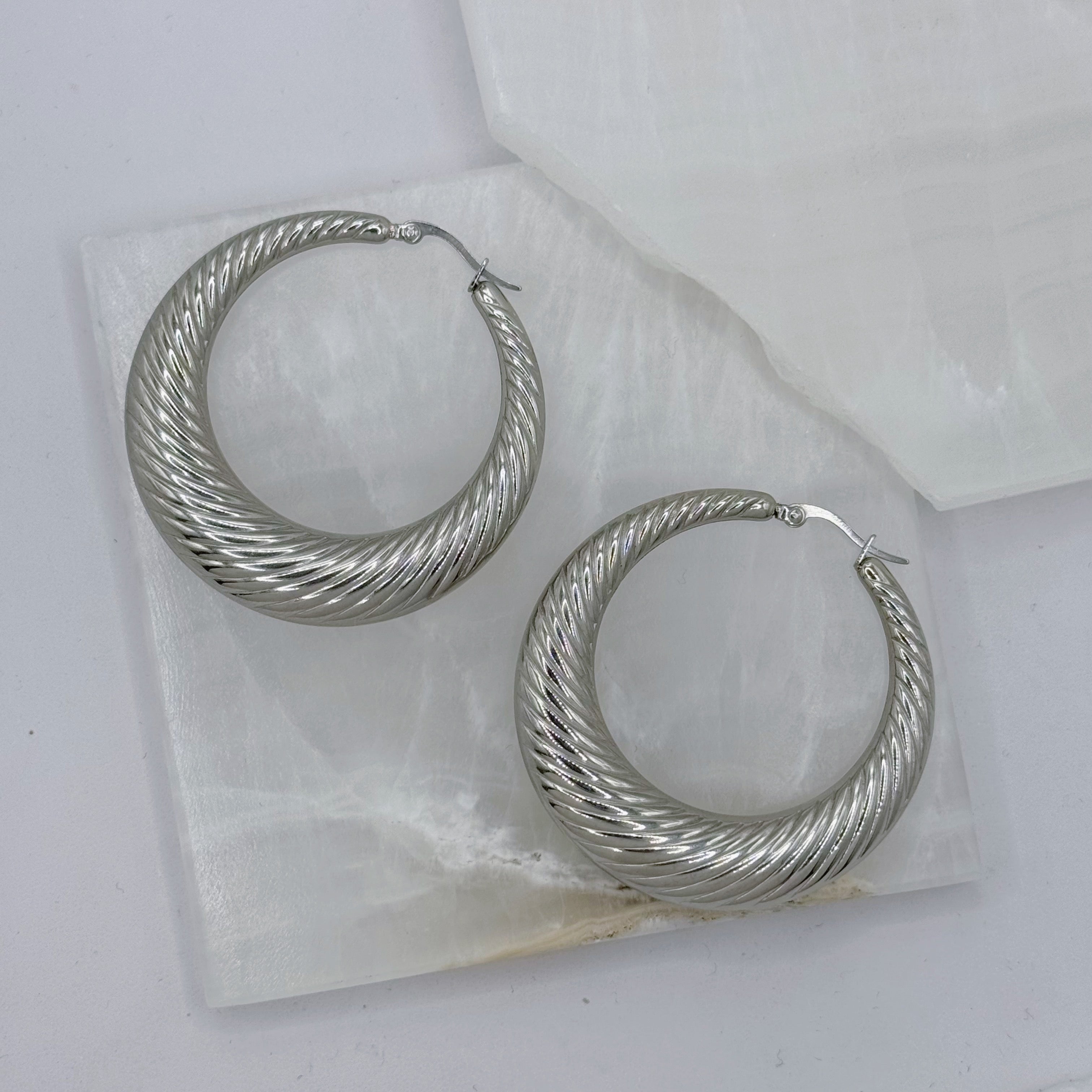 50MM SILVER CATERINA HOOP earrings