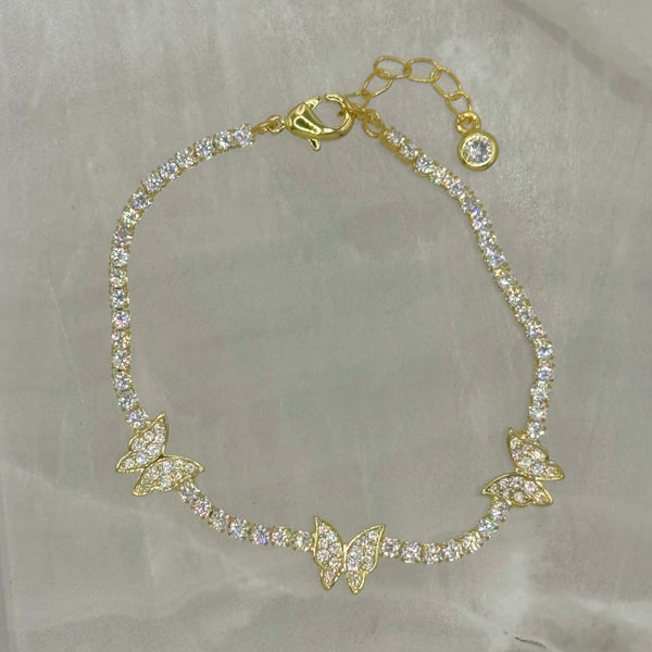 GOLD CRYSTAL BUTTERFLY DIANTY bracelet