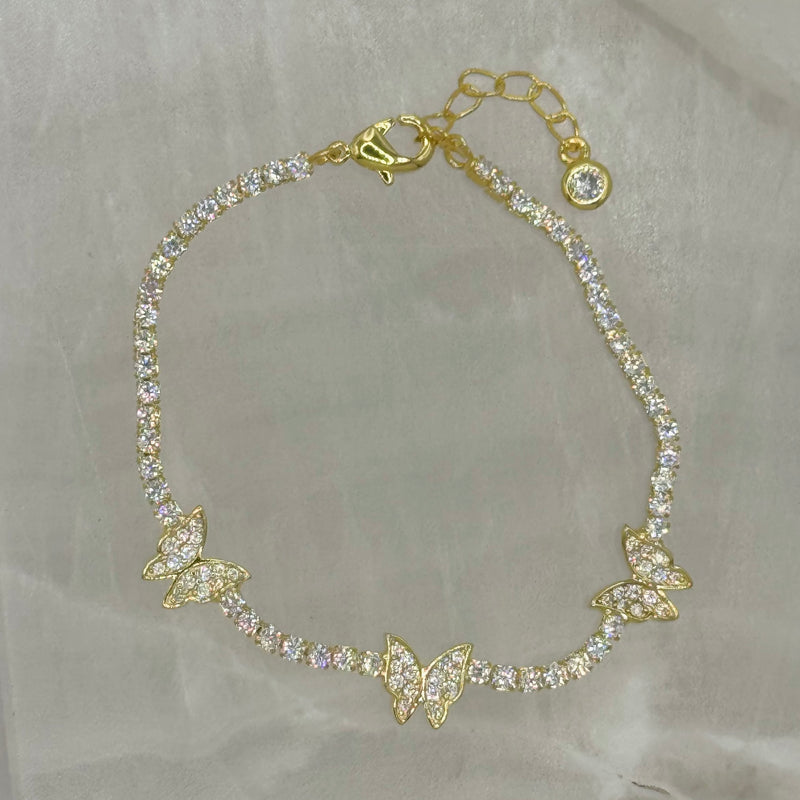 GOLD CRYSTAL BUTTERFLY DIANTY bracelet