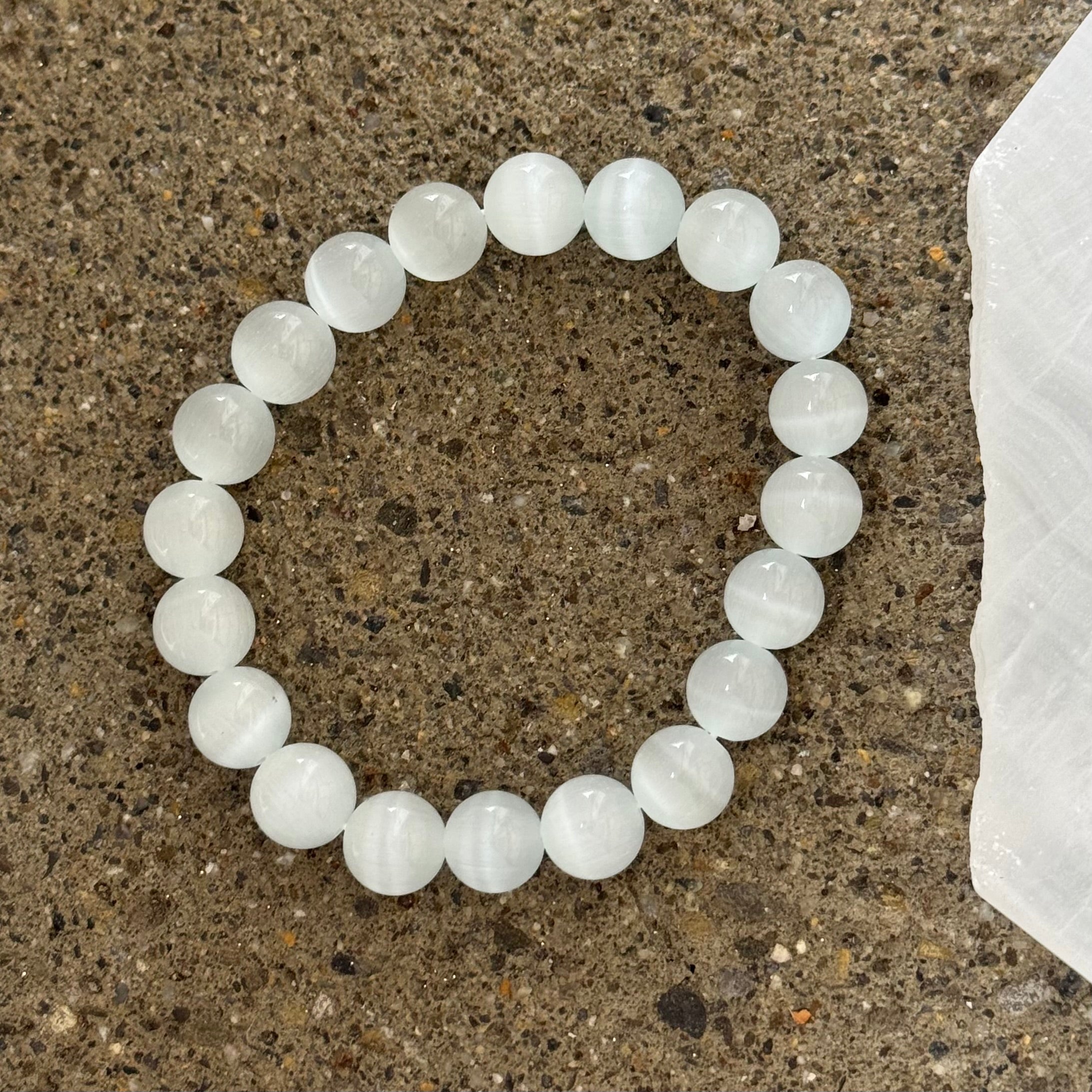 10MM SELENITE BEADED bracelet