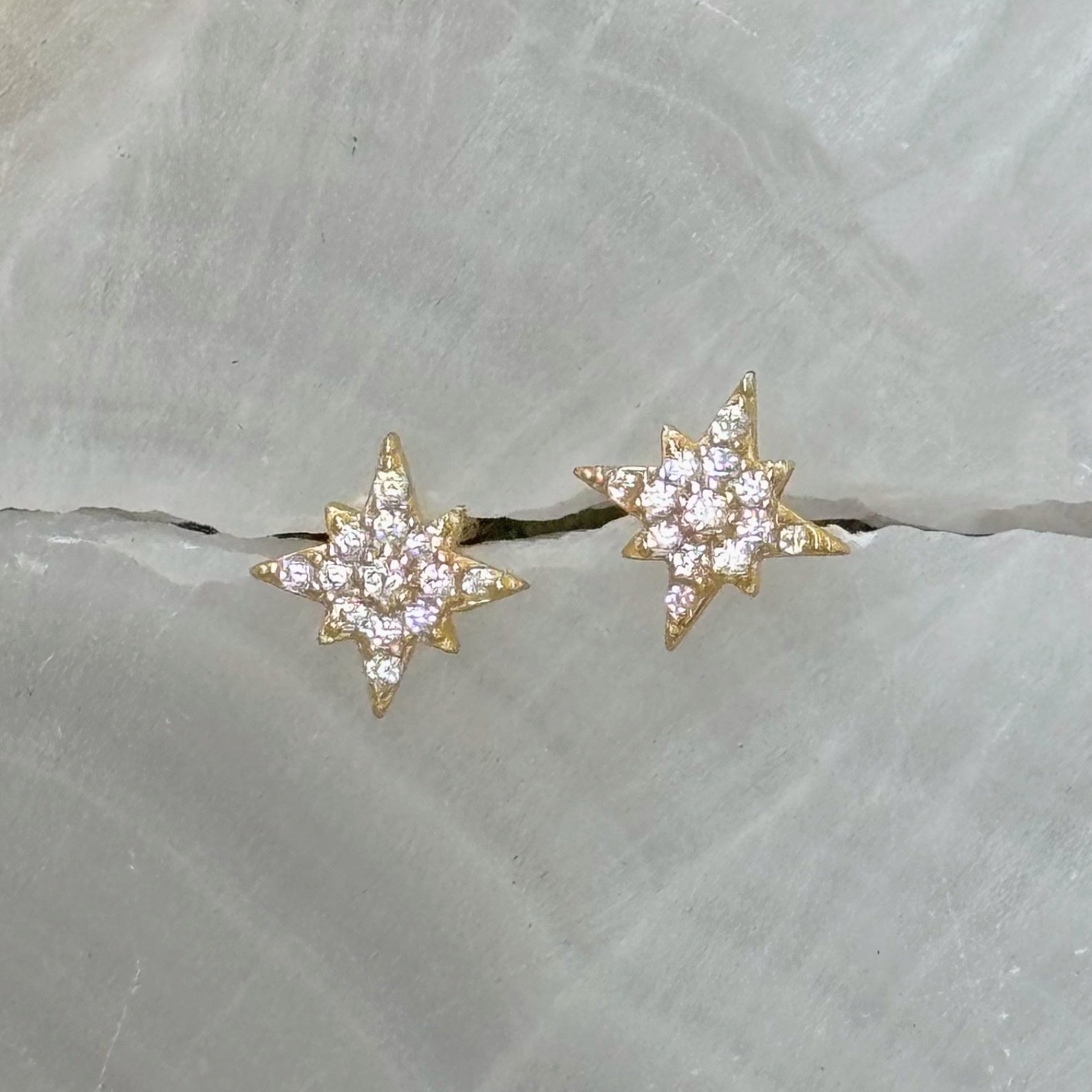 GOLD CRYSTAL STARBURST STUD earrings