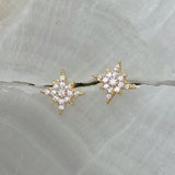 GOLD CRYSTAL STARBURST STUD earrings