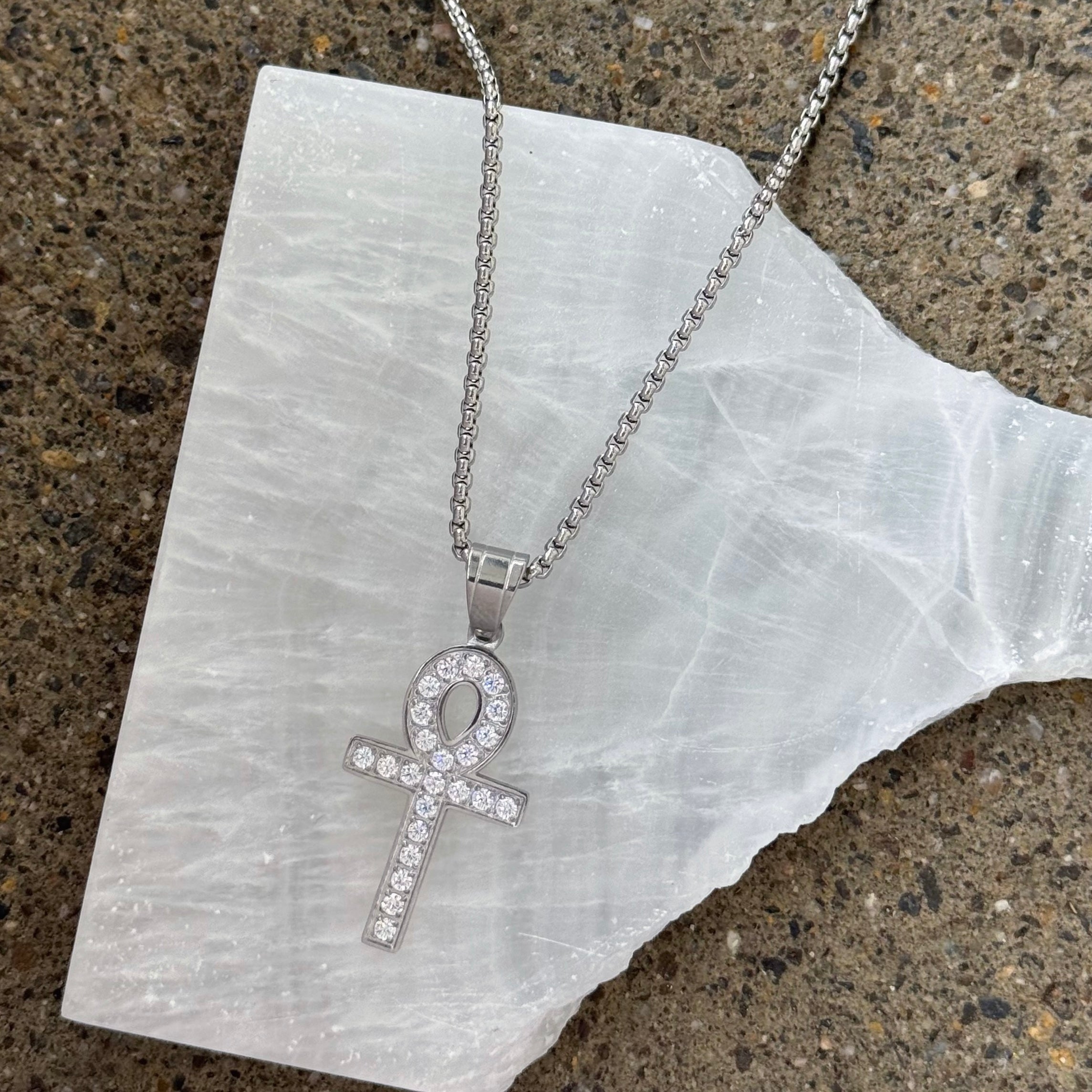 SILVER BOLD ANKH necklace