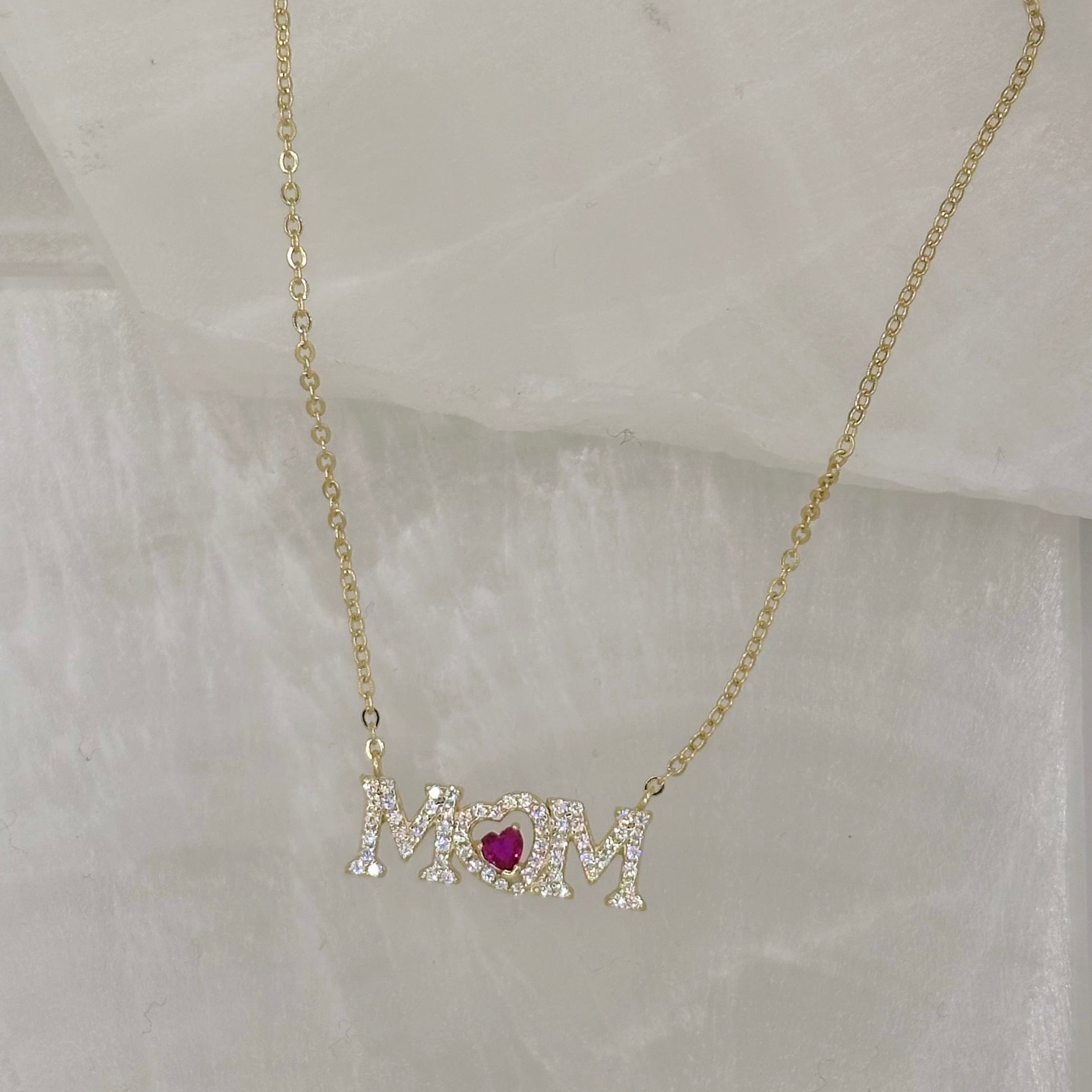 GOLD MOM PINK SAPPHIRE necklace