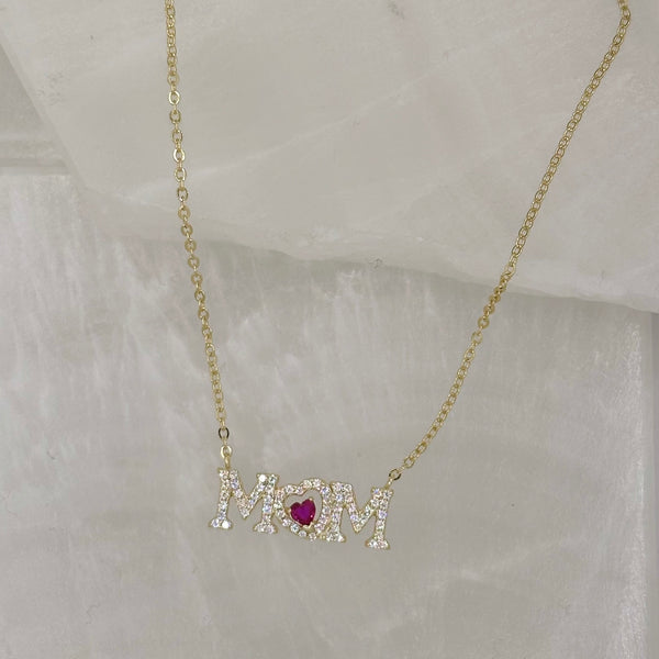 GOLD MOM PINK SAPPHIRE necklace