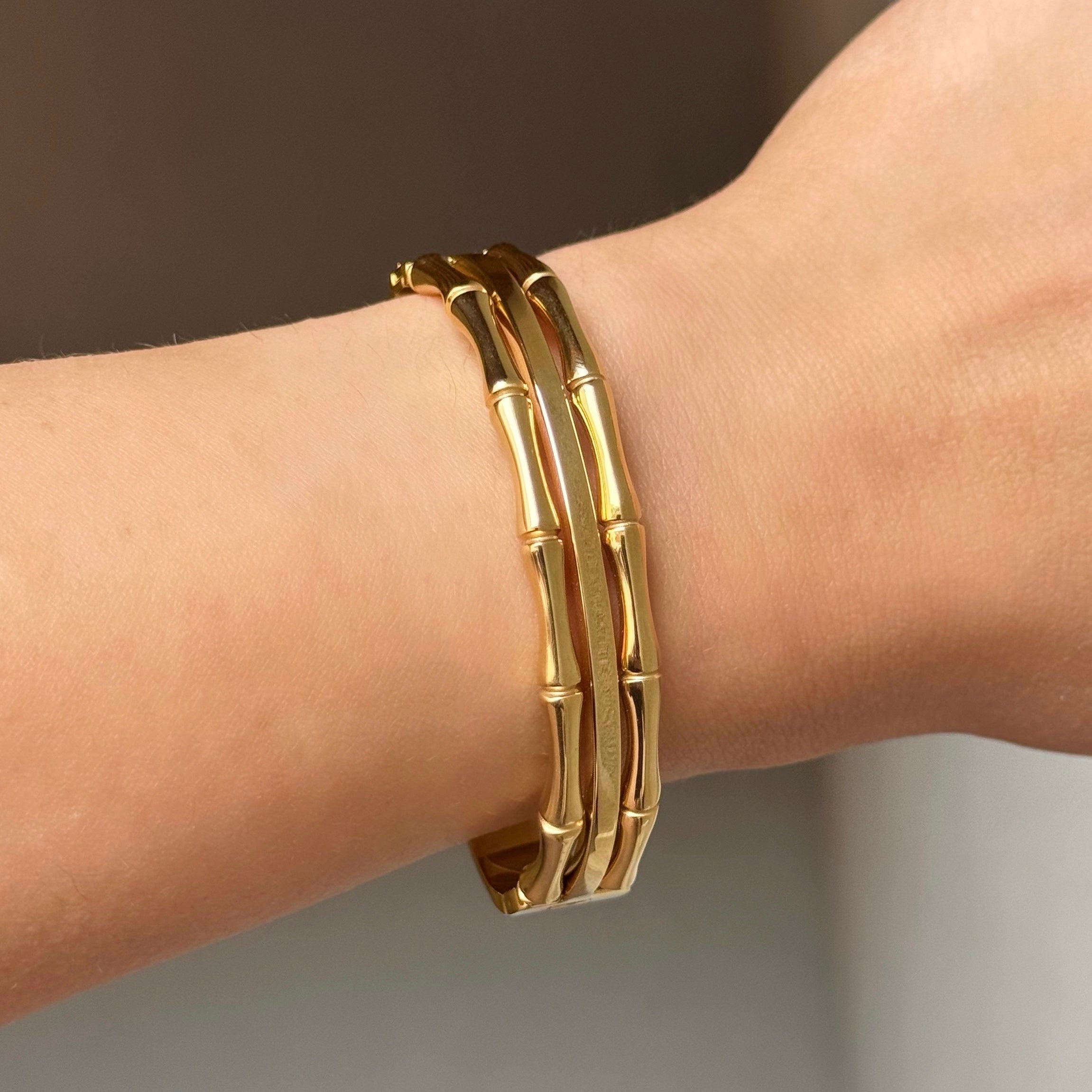GOLD DOUBLE BAMBOO bangle